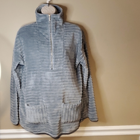 Soft Surroudings Soft Fleece Ribbed Pullover Sweater Size S - Picture 2 of 6
